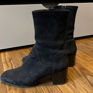 Aquatalia booties. Black suede. Size 9.